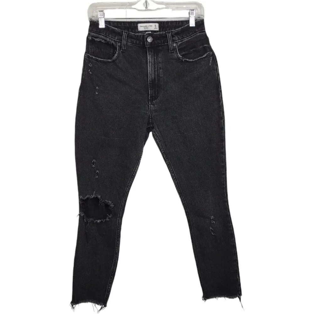 Abercrombie & Fitch Curve Love Distressed Jeans Stretchy Waist 26 size 2